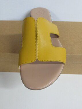 JATAREA WOMEN'S SLIP ON FLAT SANDALS - GOLD - US 10 OR 10.5